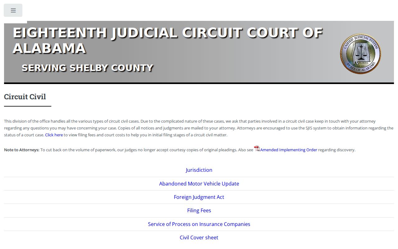 Shelby County Circuit Clerk circuit civil records division