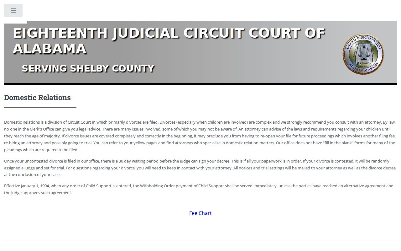 Shelby County Circuit Clerk Domestic Relations records division