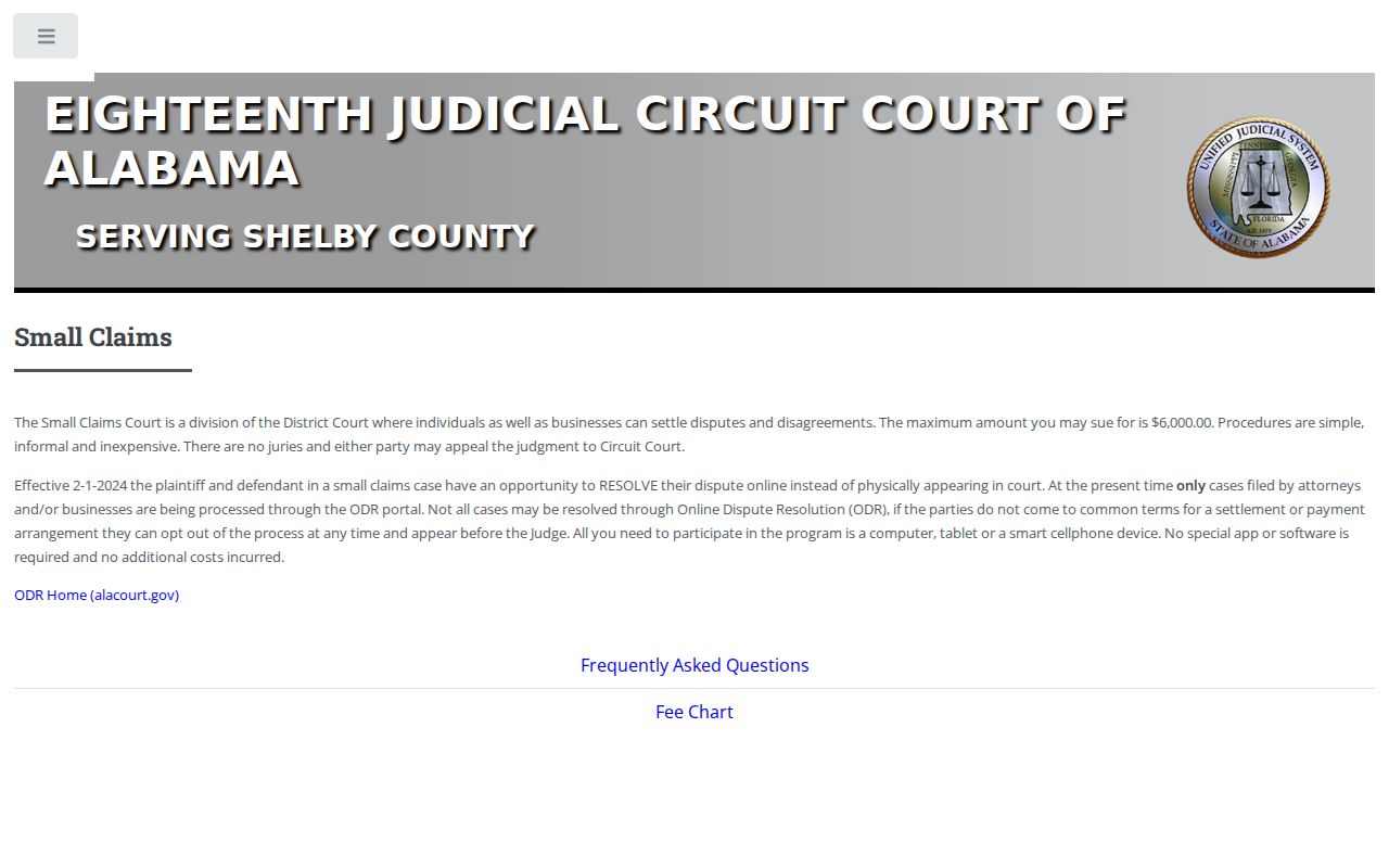 Shelby County Circuit Clerk Small Claims records division