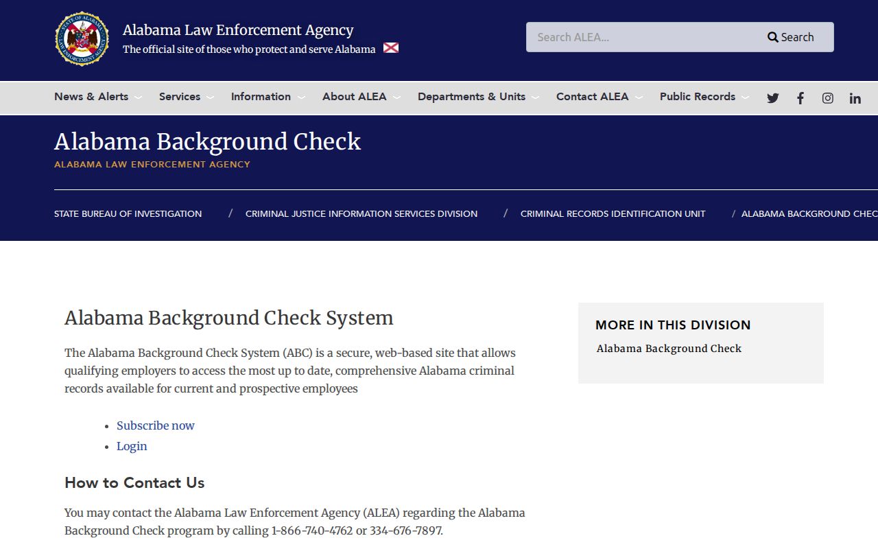 Shelby County arrest records and ALEA statewide criminal history channel