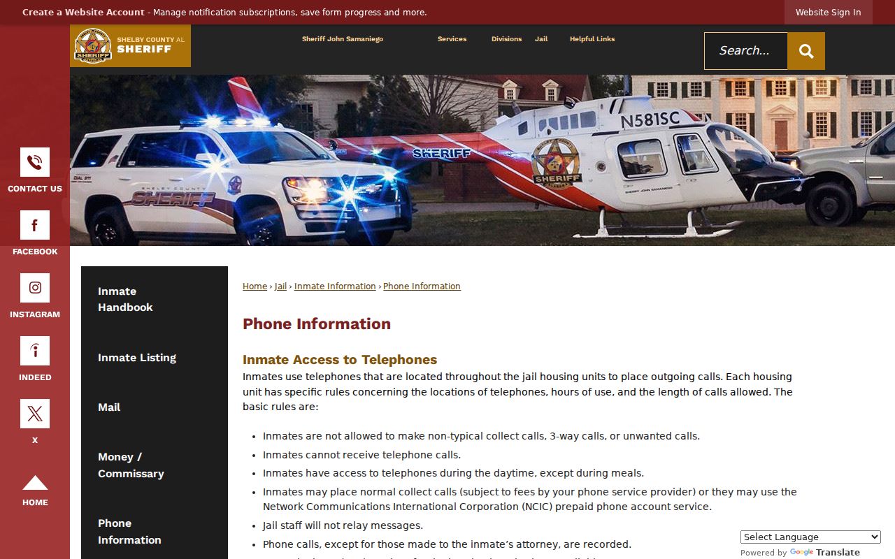 Shelby County criminal court case records and separate jail phone rules