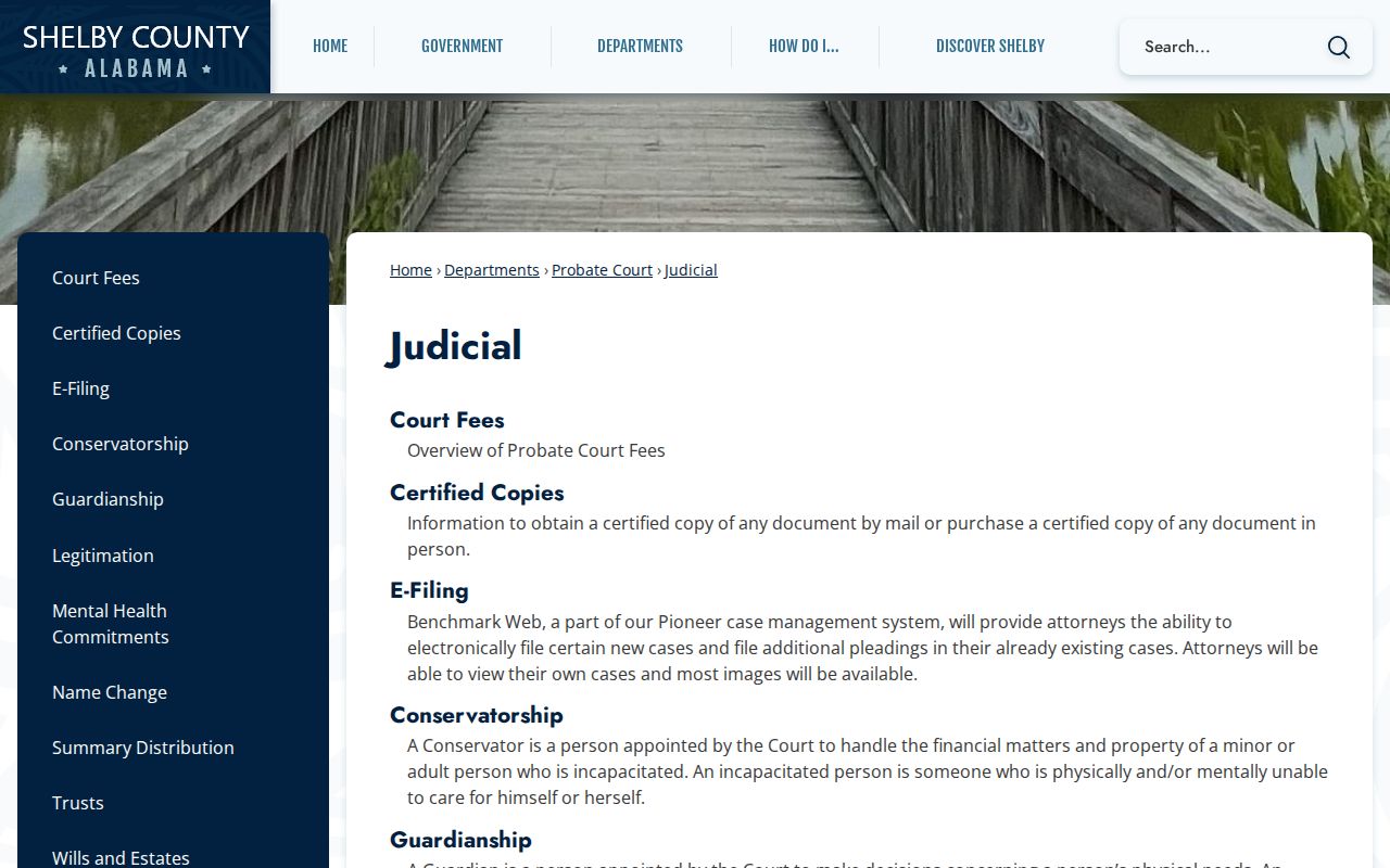 Shelby County probate records judicial information access
