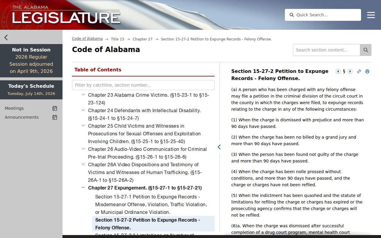 Alabama felony expungement limits affecting Shelby County warrant records